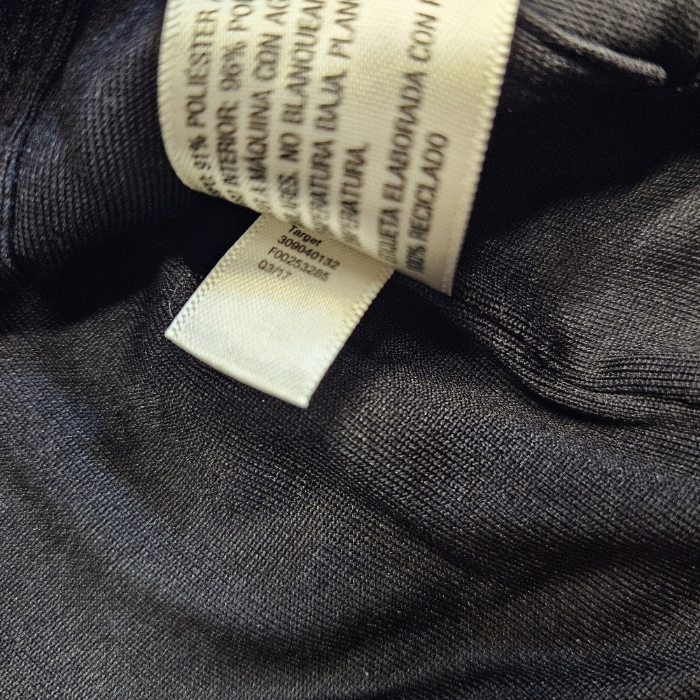 Joy Lab black slant-zip polyester knit biker jacket - womens XSmall - Picture 9 of 9